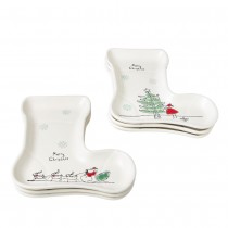 Organic Texture Santa/Reindeer and Santa/Sleight 3 S Sock Trays, Set of 6