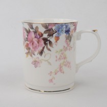 Pink Blue Garden Mugs, Set of 4