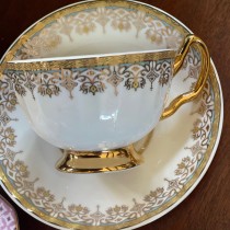  Gold Ornament Tea Cup Saucer, Set of 4