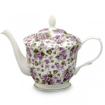 Bone China Violet Teapot