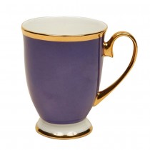 Bone China Purple/Gold Footed Mugs. Set of 2