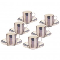 Metallic Purple Stripe 12 Piece Espresso Set
