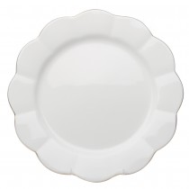 White Gold Scallop Dinner Plates, Set of 4