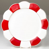 Red Gold Scallop Dinner Plates, Set of 4