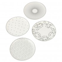 Silver Geo 4 Piece Coaster Set, Gift Boxed