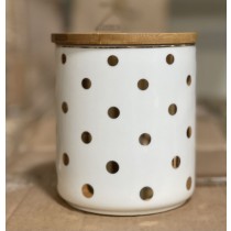 Polka dots Gold Canister,5.5-in Height