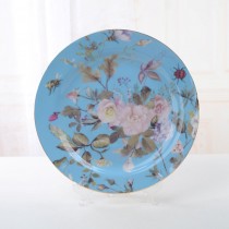 Floral Mist Blue Salad Plates, Set of 4