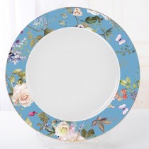 Floral Mist Blue Dinner Plates, Set of 4