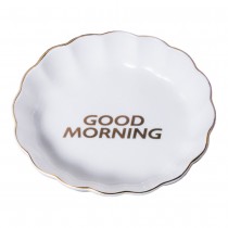 Metallic Oval Trinket Dishes "Good Morning" 2 Piece Set