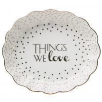 Metallic Oval Trinket Dishes "Things We Love" 2 Piece Set