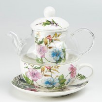 Morning Glory Glass Tea for One 5 Piece Set