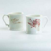Red Berry Mugs, Set of 4