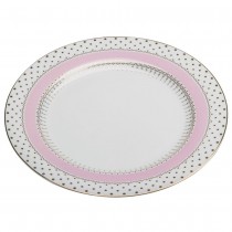 Pink Gold Pin Dot Salad Plate, Set of 4
