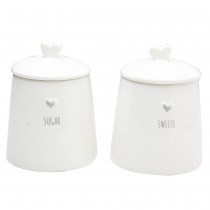 Textured "SWEETS" Small Canister, S/3