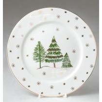Green Pine Tree 8-in salad plates, Set of 4