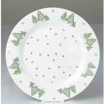 Green Pine Tree 10.5-in dinner plates, Set of 4