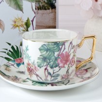 Tropical Coffee Cups and Saucers,  S/4