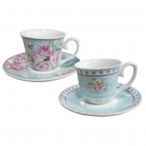 Romantic Rose  S/2 Demi Cup Saucer Gift boxed