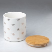 Gold Bee 5.5-in Canister, Bamboo Lid