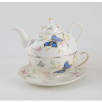 Butterfly Blue Tea For One set