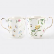 Garden Joy Scallop Tea or Coffee Mug, Set of 4