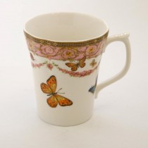 Pink Butterfly Coffee Mugs, Set of 4