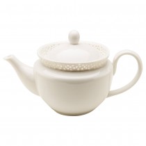 White Pierced Rose Teapot