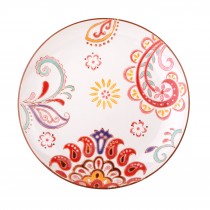 Paisley Floral Hand Crafted Salad Plates, Set of 4