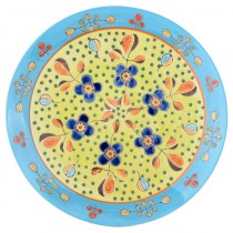 Blue Floral Hand Crafted Salad Plates, Set of 4