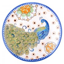 Peacock Hand Crafted Salad Plates, Set of 4