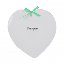 Love You  7 Inch Heart Dish with Ribbon Tied, Set of 4