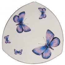 Purple Butterflies Triangle Salad Plates, Set of 4