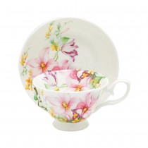Sheer Bliss Tea Cups and Saucers, Set of 4