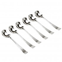 Silverplate Demi Spoons With Stripes Handle, Set of 6 Boxed