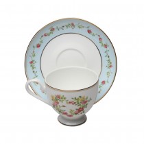Rose Heart Swag Tea Cups and Saucers, Set of 4