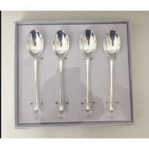 Silverplate Butter Spoon  With Crystal Handle, Set of 4, Boxed
