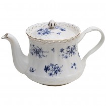 Blue Gold Wild Floral Teapot