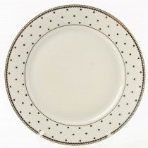 White Gold new Polka Dots Dinner Plates, Set of 4