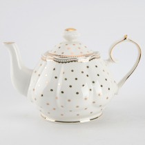 White Gold New Polka Dots Teapot