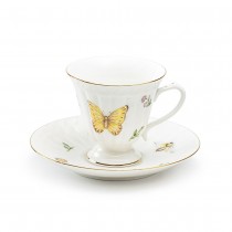  Dragonfly Butterfly Tea Cup Saucer, Set of 4