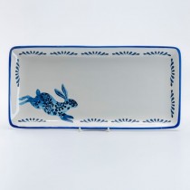 Blue Fork Bunny Serving Tray. 