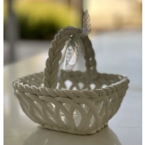 Hand Crafted White Basket, Set of 2