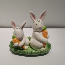 Carrot Bunny 3 D Salt and Pepper Basket Set