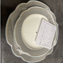 Navy Scallop 2 Tier Large Serving Tray
