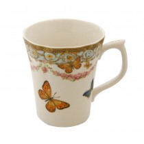 Blue Butterfly Coffee Mugs, Set of 4