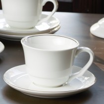 White Gold Dabo Cup Saucer, Set of 4