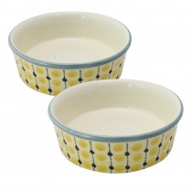 Fido's Diner Organic Creamy MustandCat/dog 6.25in Bowl-Set of 2 