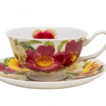 Spicy Poppy Tea Cup Saucers, Set of 4