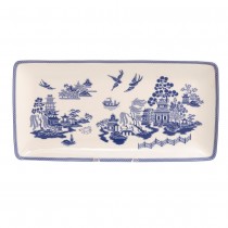 Blue Willow Bone China Loaf Tray, Set of 2