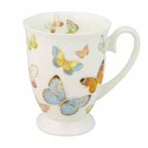 Spring Butterfly Footed Mugs, Set of 4